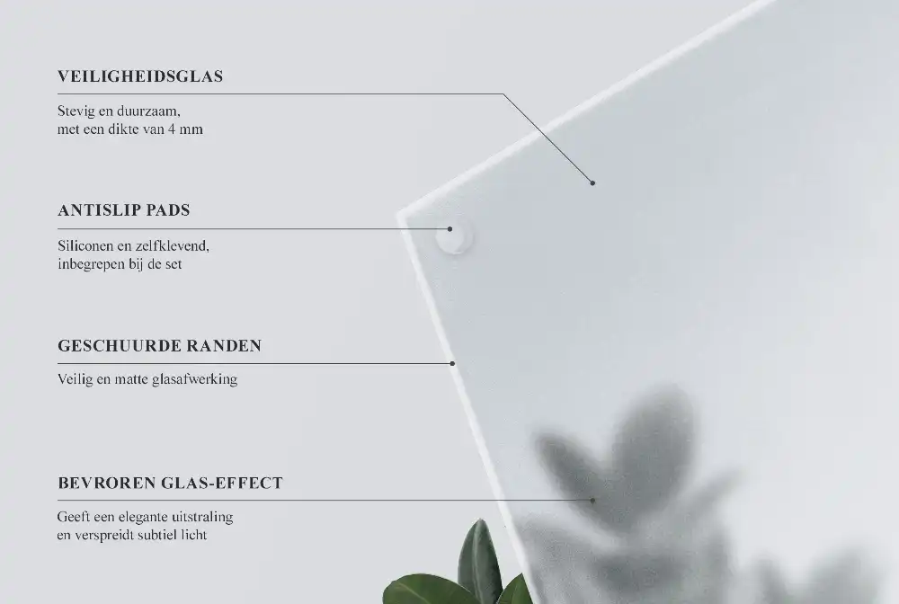 Plateau de table rond en verre semi-transparent