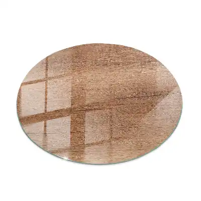 Table ronde avec plateau au motif bois élégant
