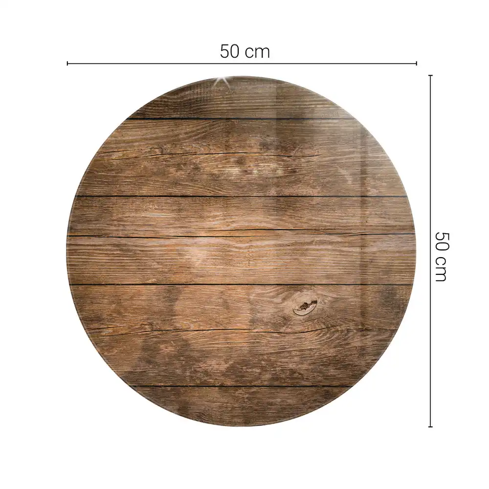 Plateau de table rond motif panneaux en bois