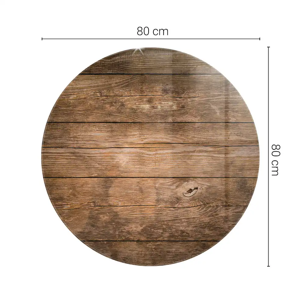 Plateau de table rond motif panneaux en bois