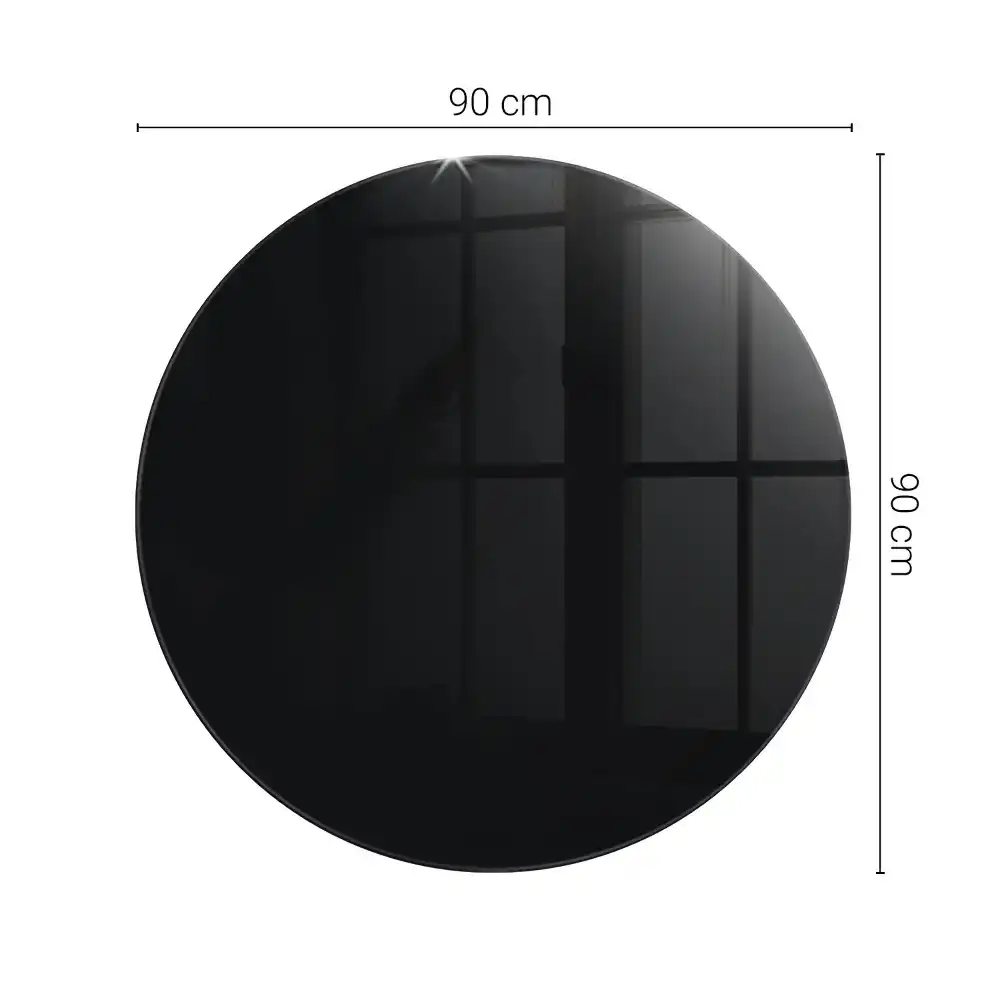 Plateau de table rond noir lisse