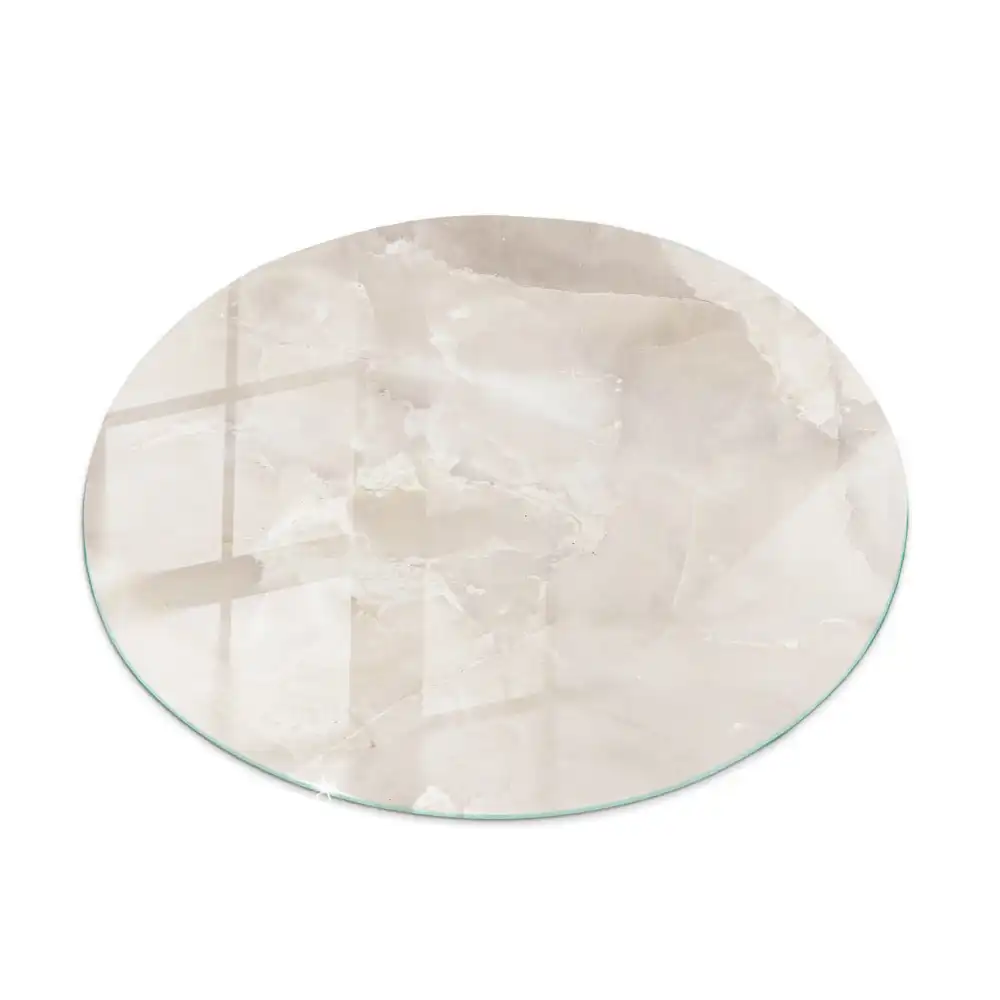 Table ronde à plateau effet marbre