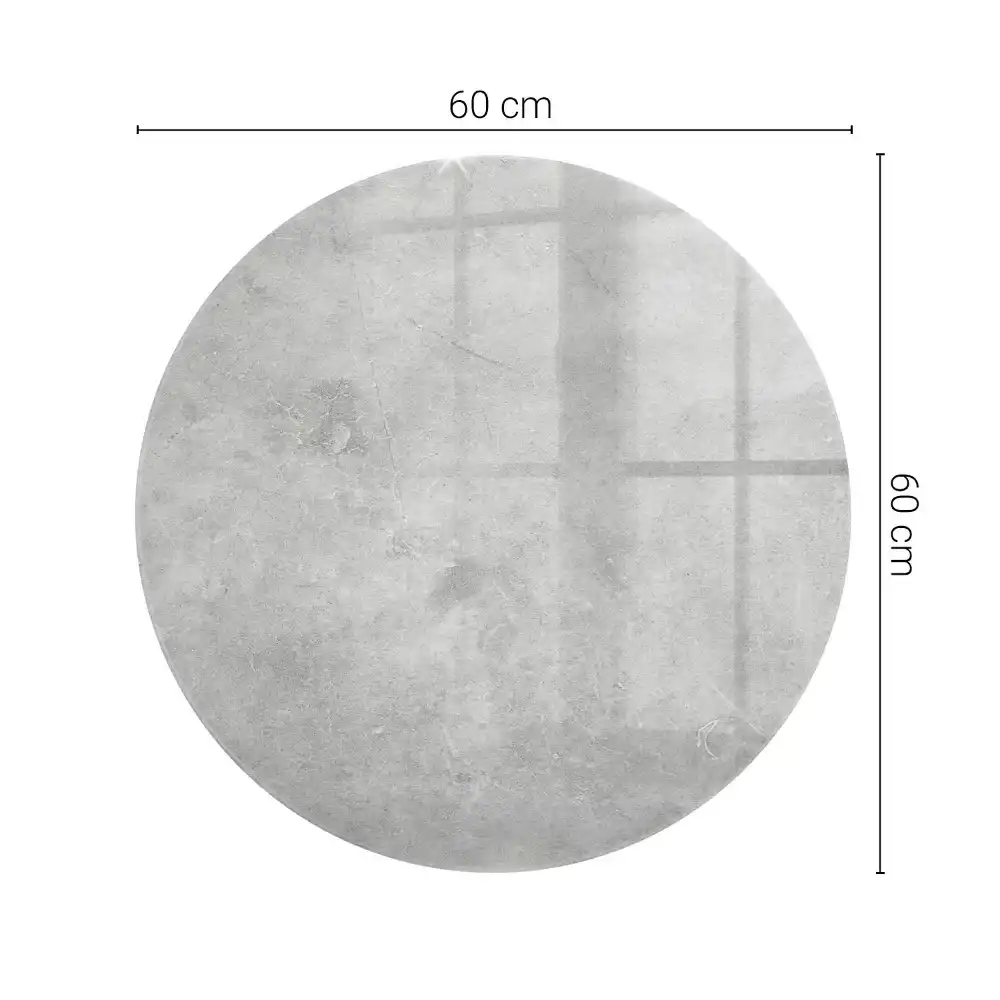 Plateau de table rond effet béton fissuré