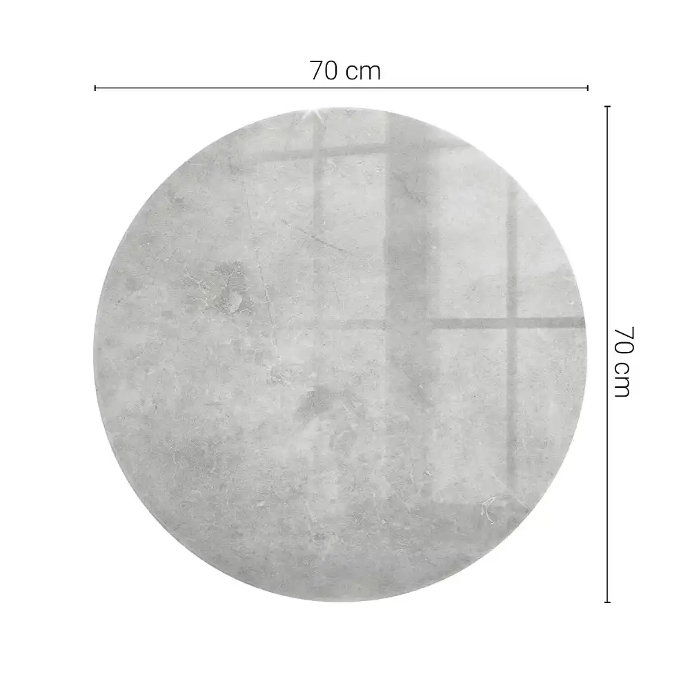 Plateau de table rond effet béton fissuré