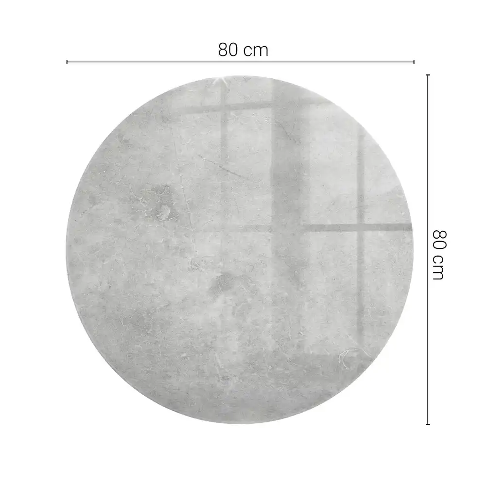 Plateau de table rond effet béton fissuré