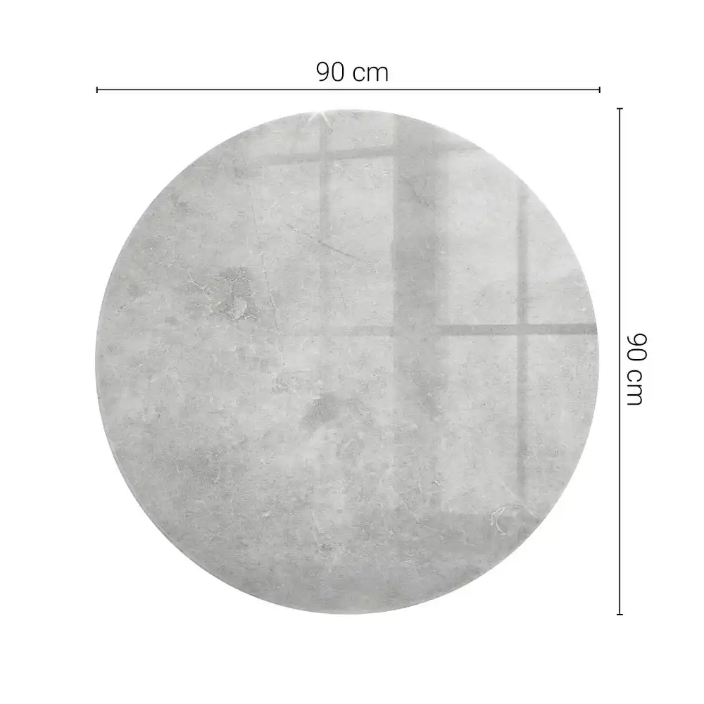Plateau de table rond effet béton fissuré