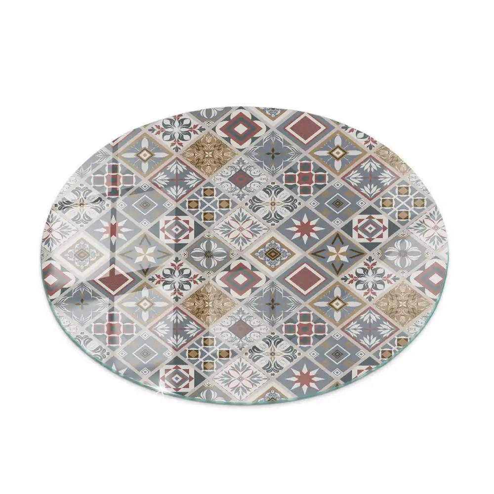 Plateau de table ronde style mosaïque