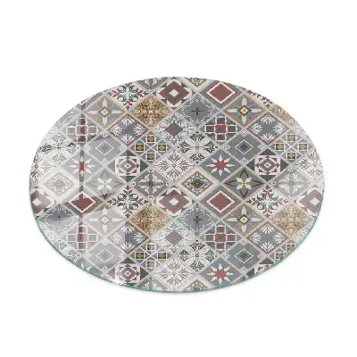 Plateau de table ronde style mosaïque