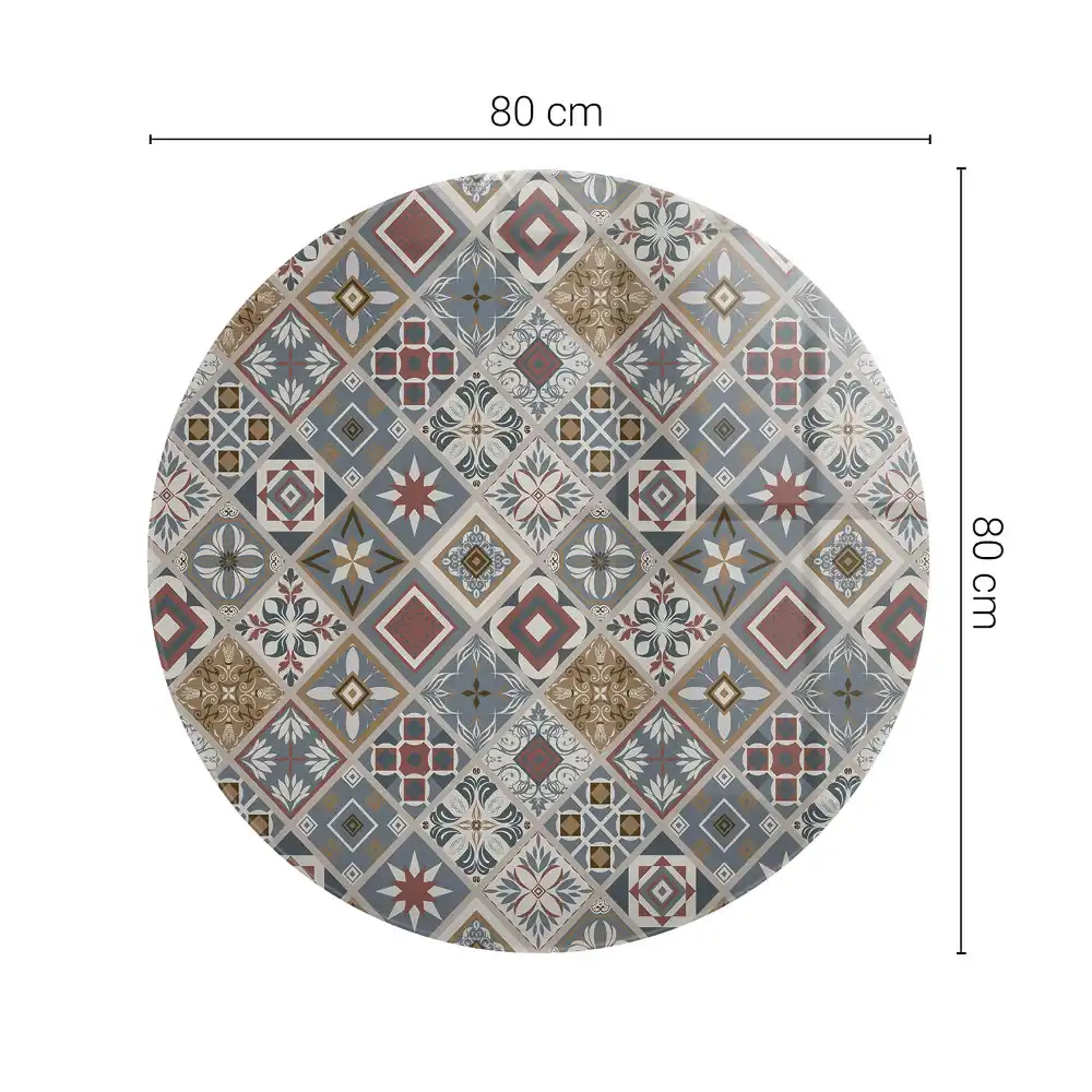 Plateau de table ronde style mosaïque