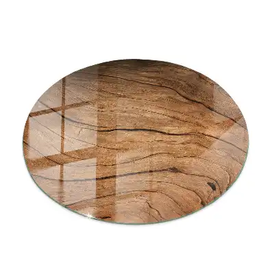 Dessus de table rond avec structure en bois naturel