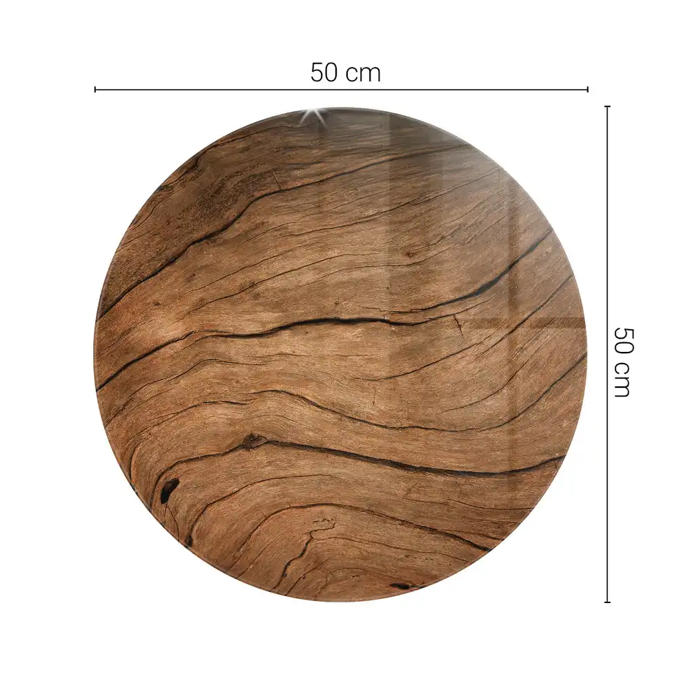 Dessus de table rond avec structure en bois naturel