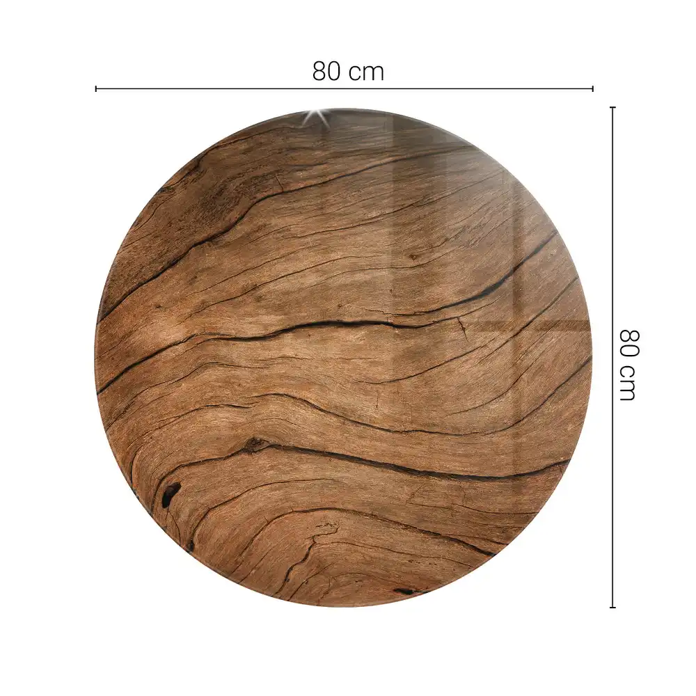 Dessus de table rond avec structure en bois naturel