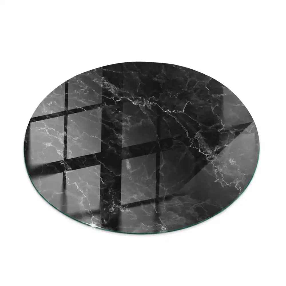 Table ronde à plateau effet marbre veiné