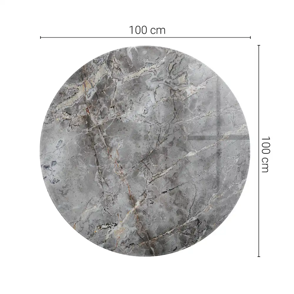 Plateau pour table ronde effet marbre