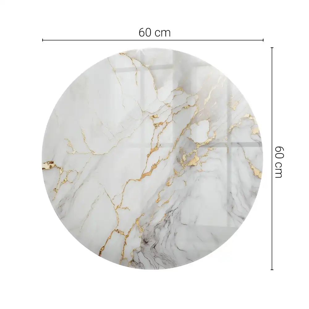 Dessus de table rond au motif marbre élégant