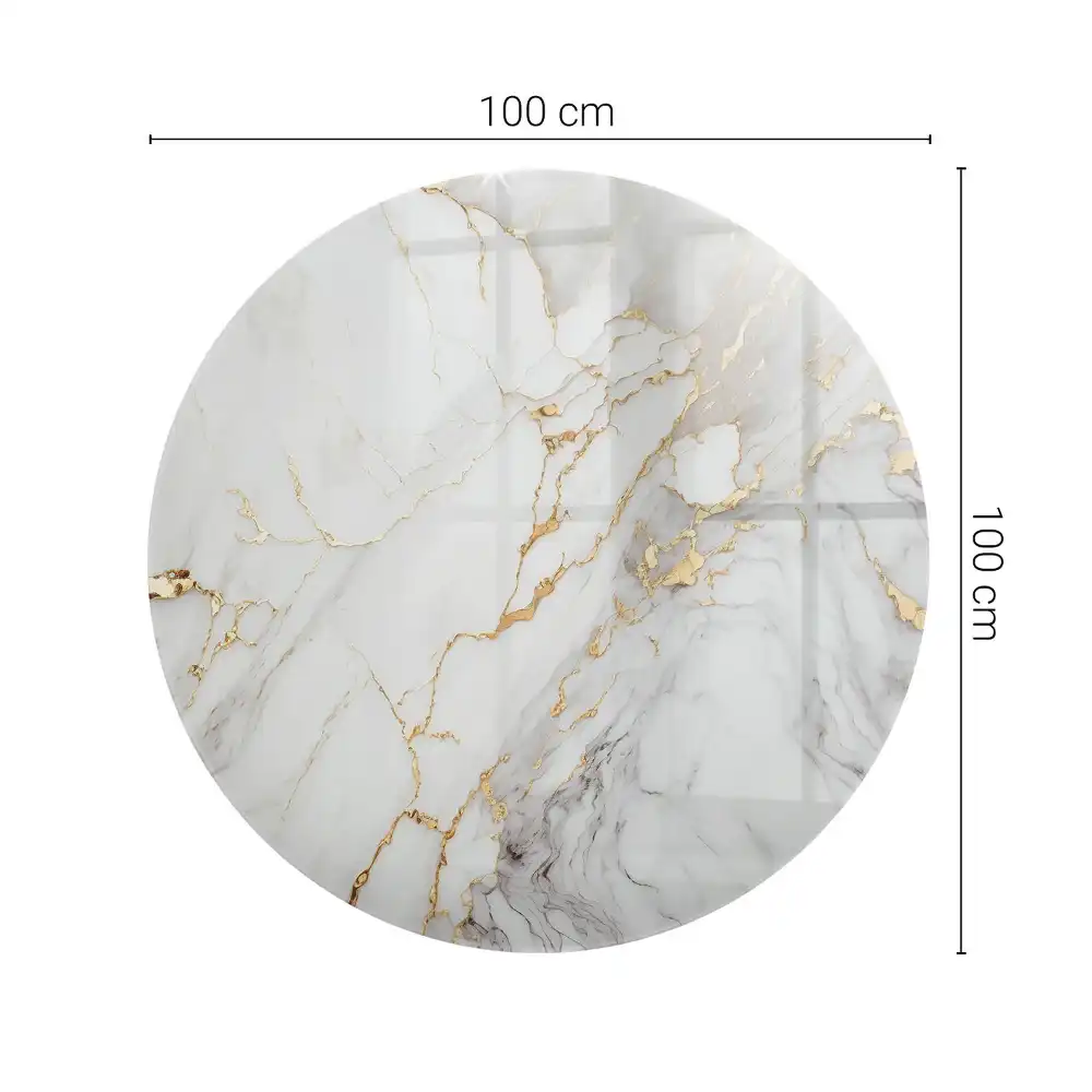 Dessus de table rond au motif marbre élégant