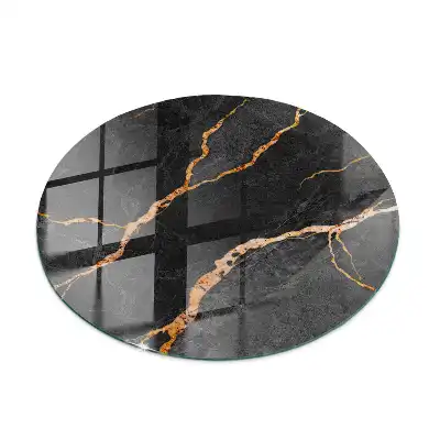 Plateau de table rond à motif marbré aux veines délicates