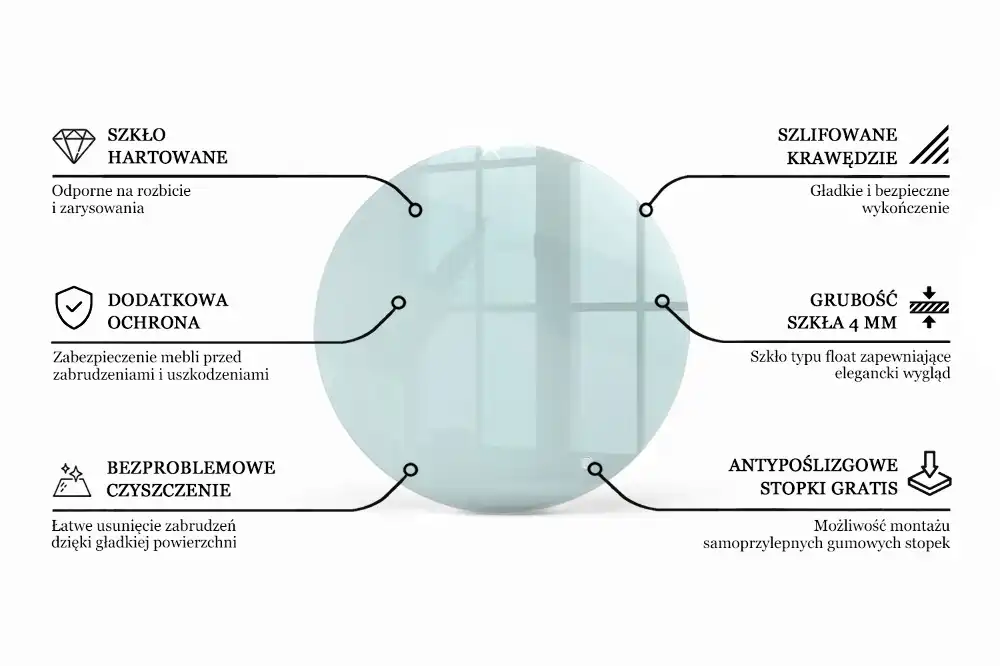 Plateau de table rond transparent