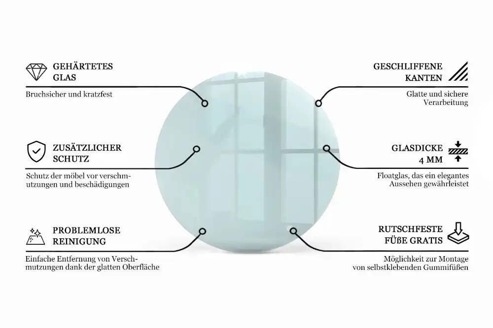 Plateau de table rond transparent
