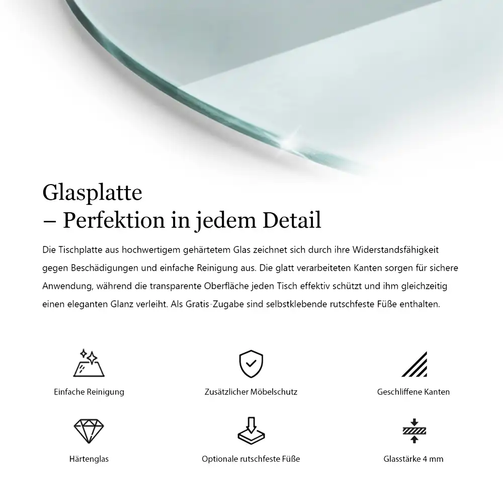 Plateau de table rond transparent