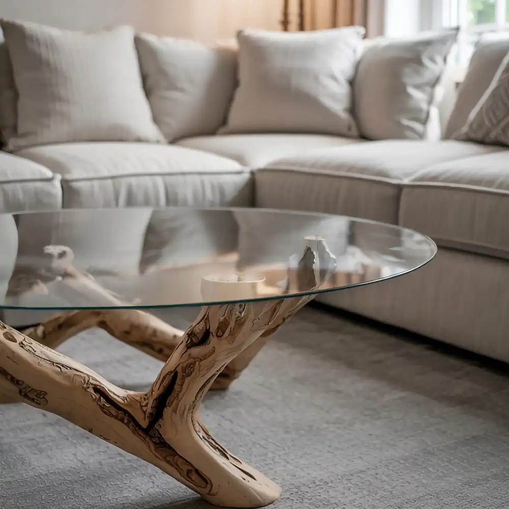 Plateau de table rond transparent