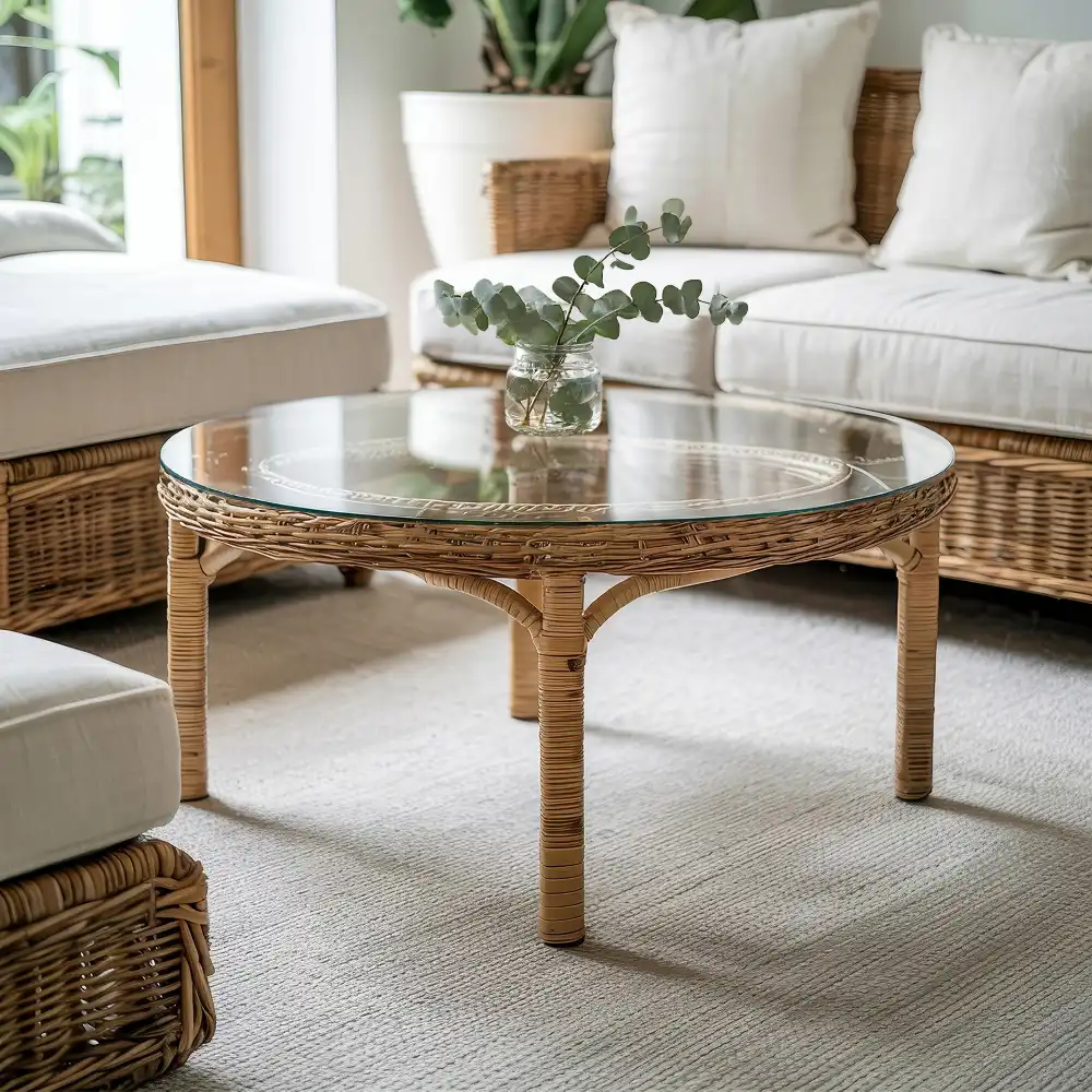 Plateau de table rond transparent