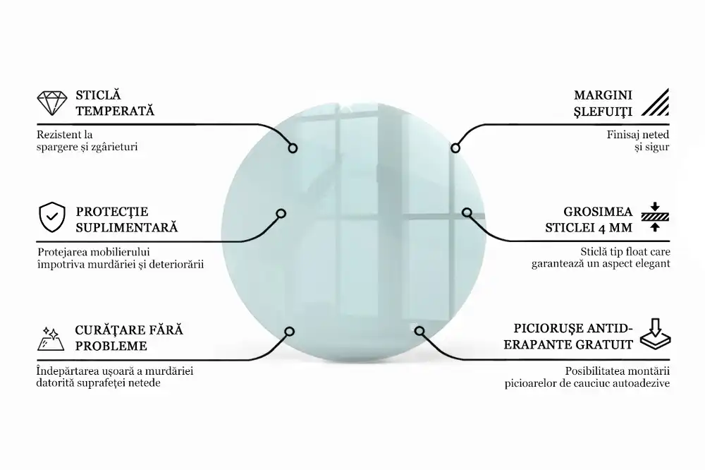 Plateau de table rond transparent