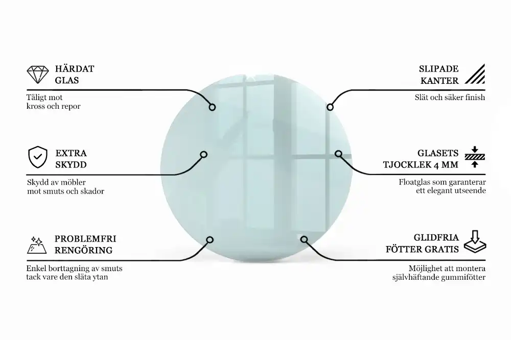 Plateau de table rond transparent