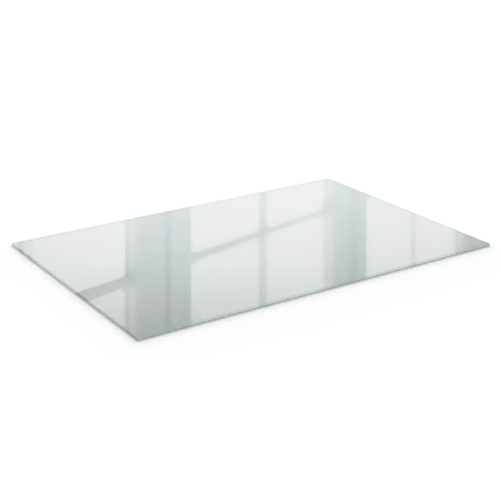 Plateau de table en verre semi-transparent