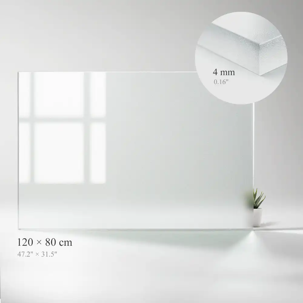 Plateau de table en verre semi-transparent