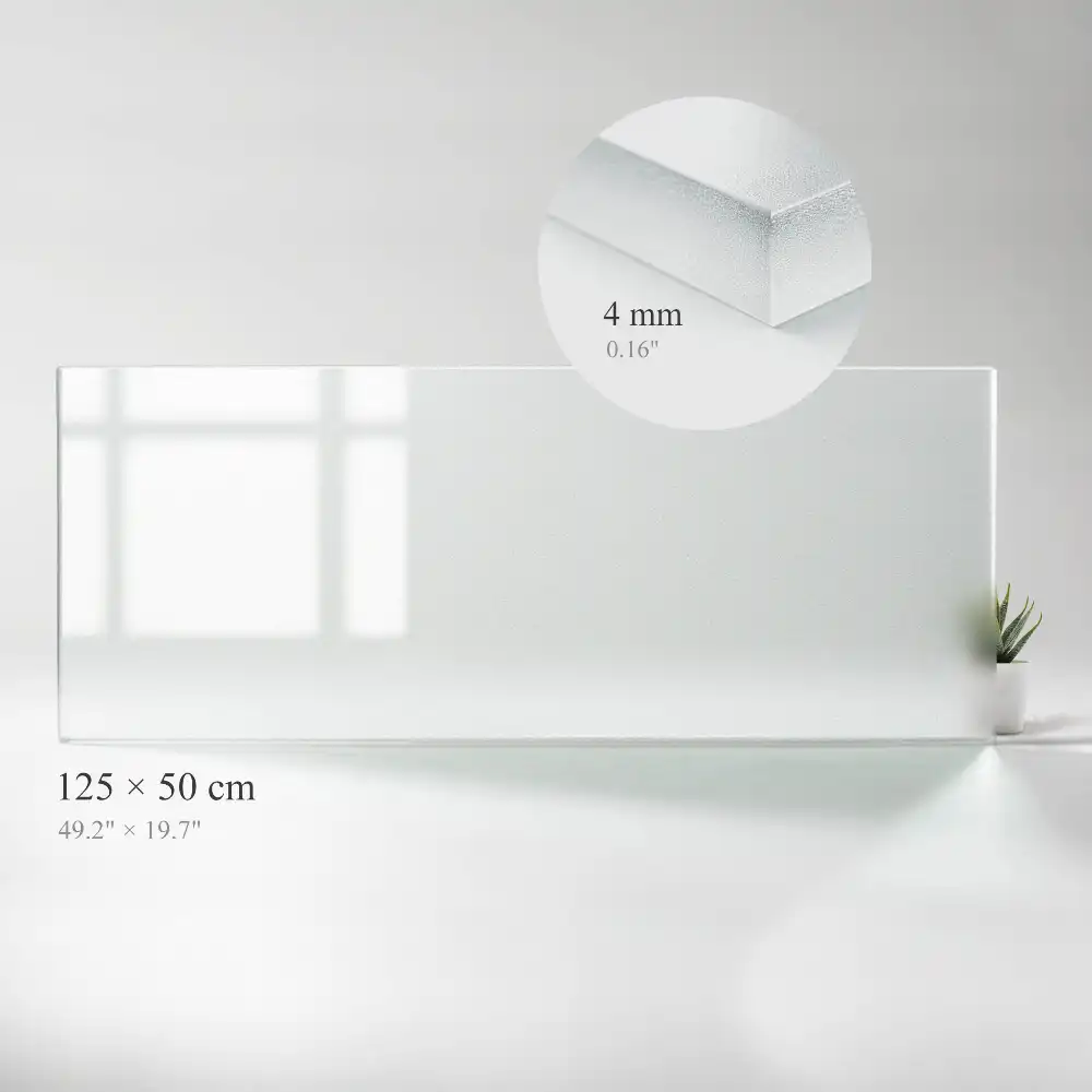 Plateau de table en verre semi-transparent