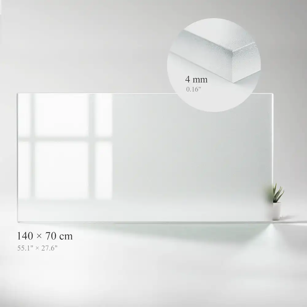 Plateau de table en verre semi-transparent