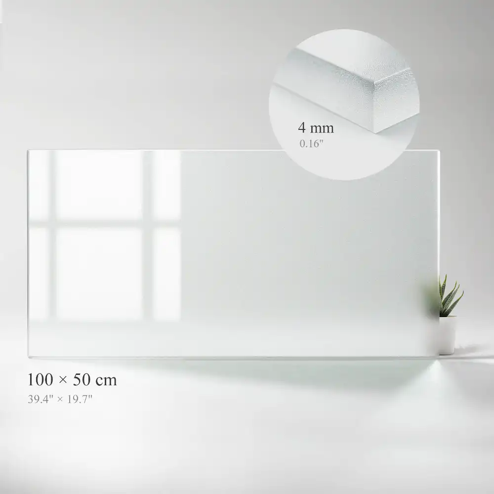 Plateau de table en verre semi-transparent