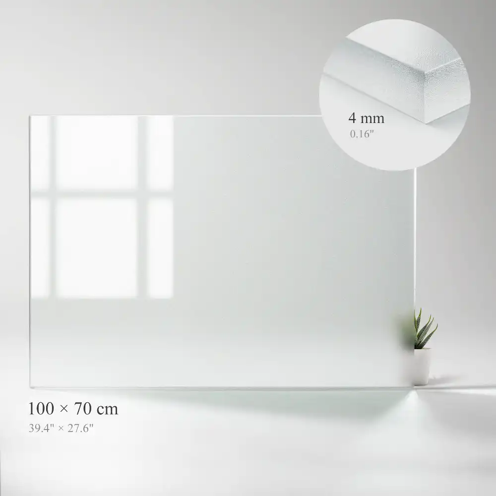 Plateau de table en verre semi-transparent