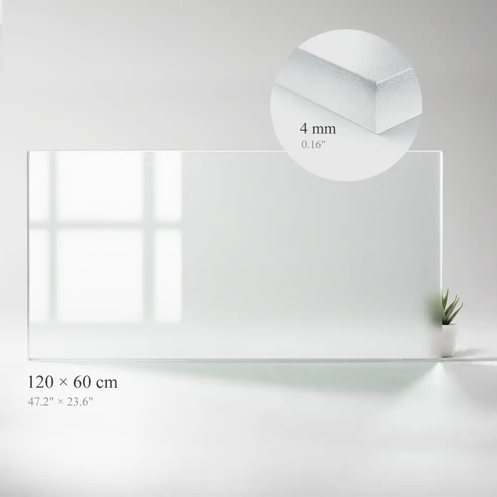 Plateau de table en verre semi-transparent
