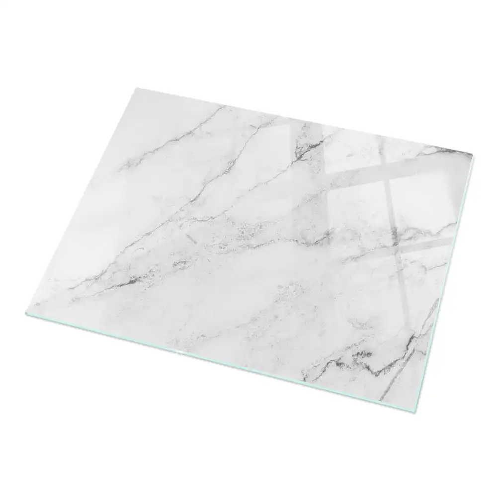Plateau de table rectangulaire effet marbré