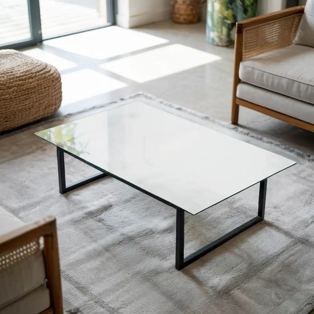 Plateau rectangulaire en verre blanc pur