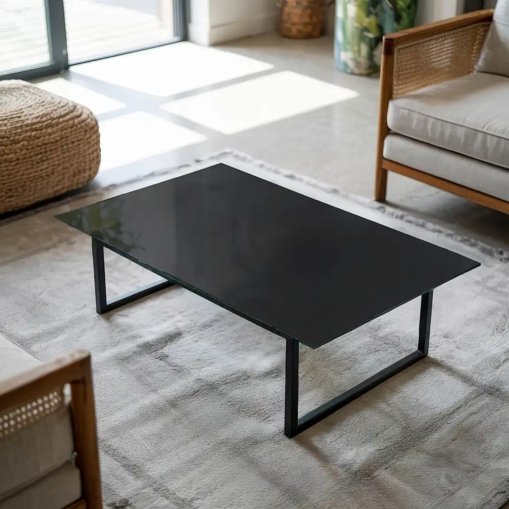 Plateau de table rectangulaire noir uni