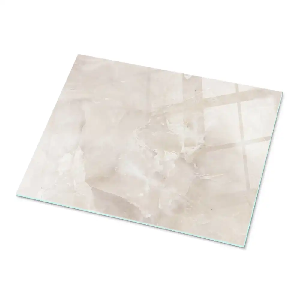 Plateau rectangulaire en marbre à motif graphique