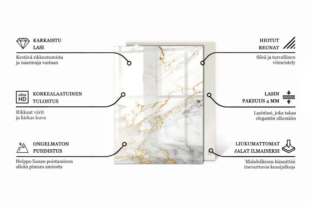 Plateau rectangulaire en marbre à motif graphique