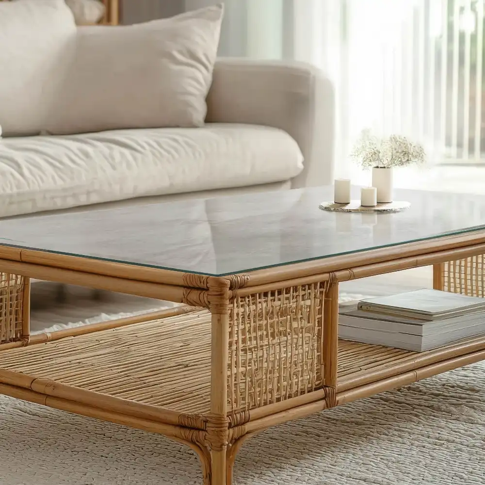 Plateau de table rectangulaire en béton avec surface rayée
