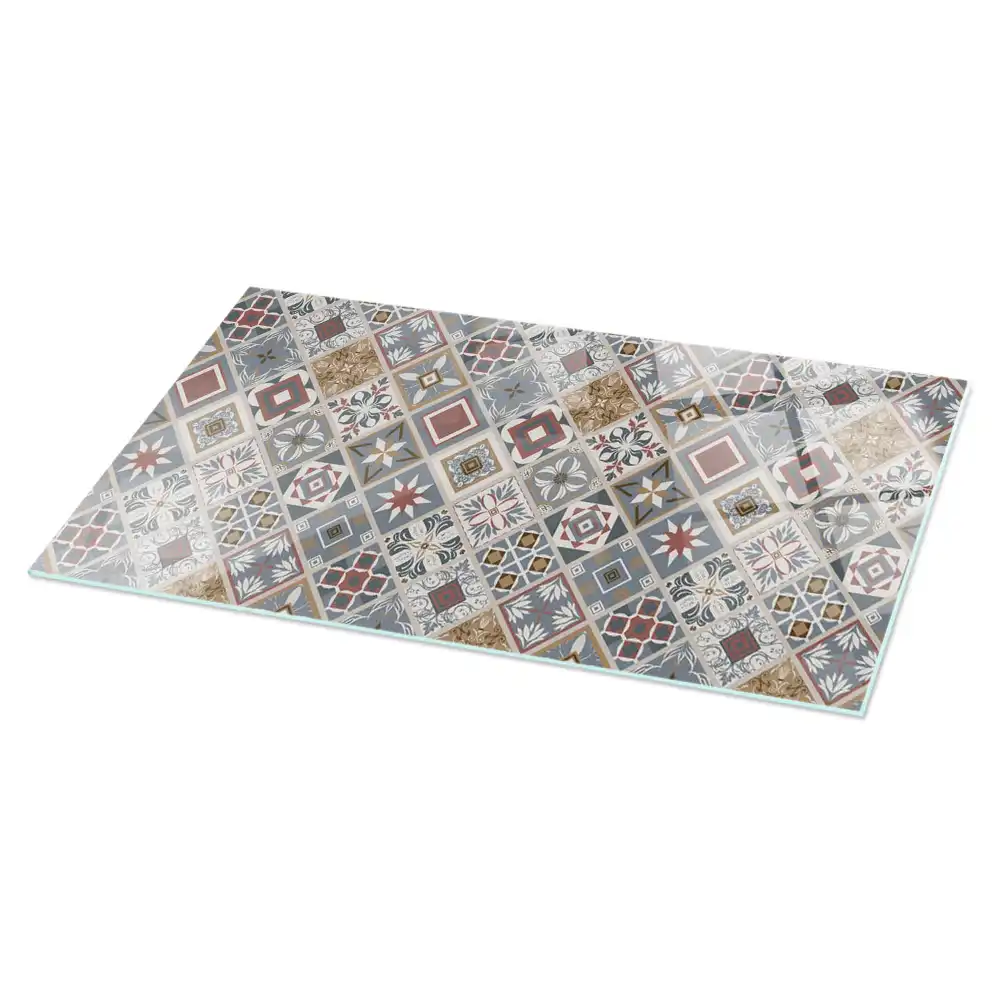 Plateau de table rectangulaire avec décorations en mosaïque