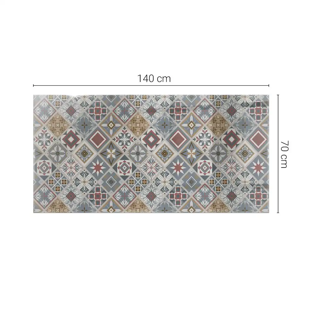 Plateau de table rectangulaire avec décorations en mosaïque