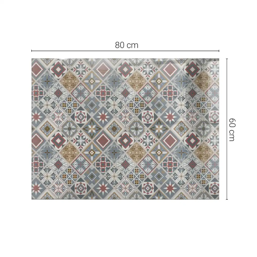 Plateau de table rectangulaire avec décorations en mosaïque
