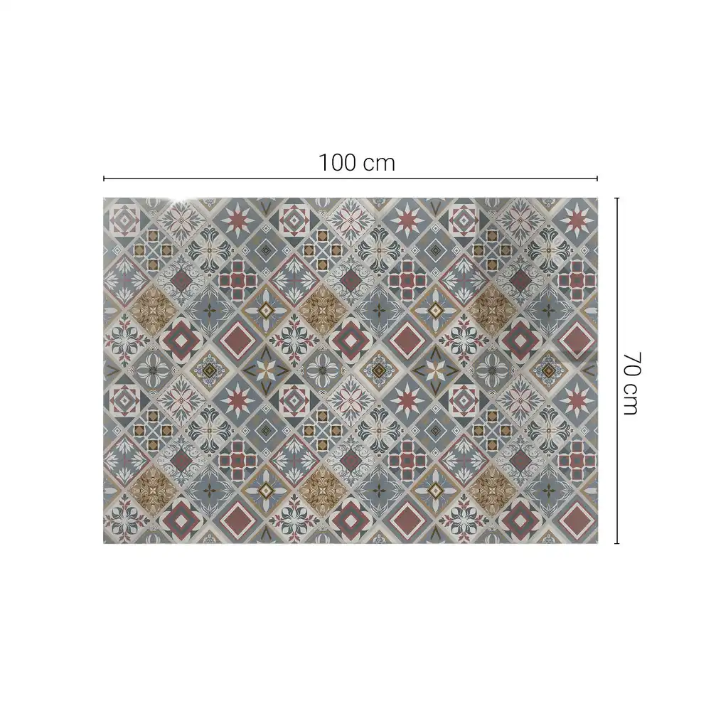 Plateau de table rectangulaire avec décorations en mosaïque