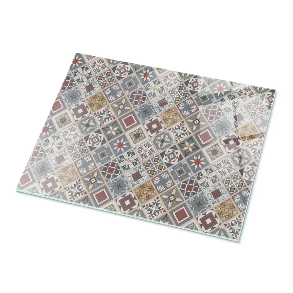 Plateau de table rectangulaire avec décorations en mosaïque