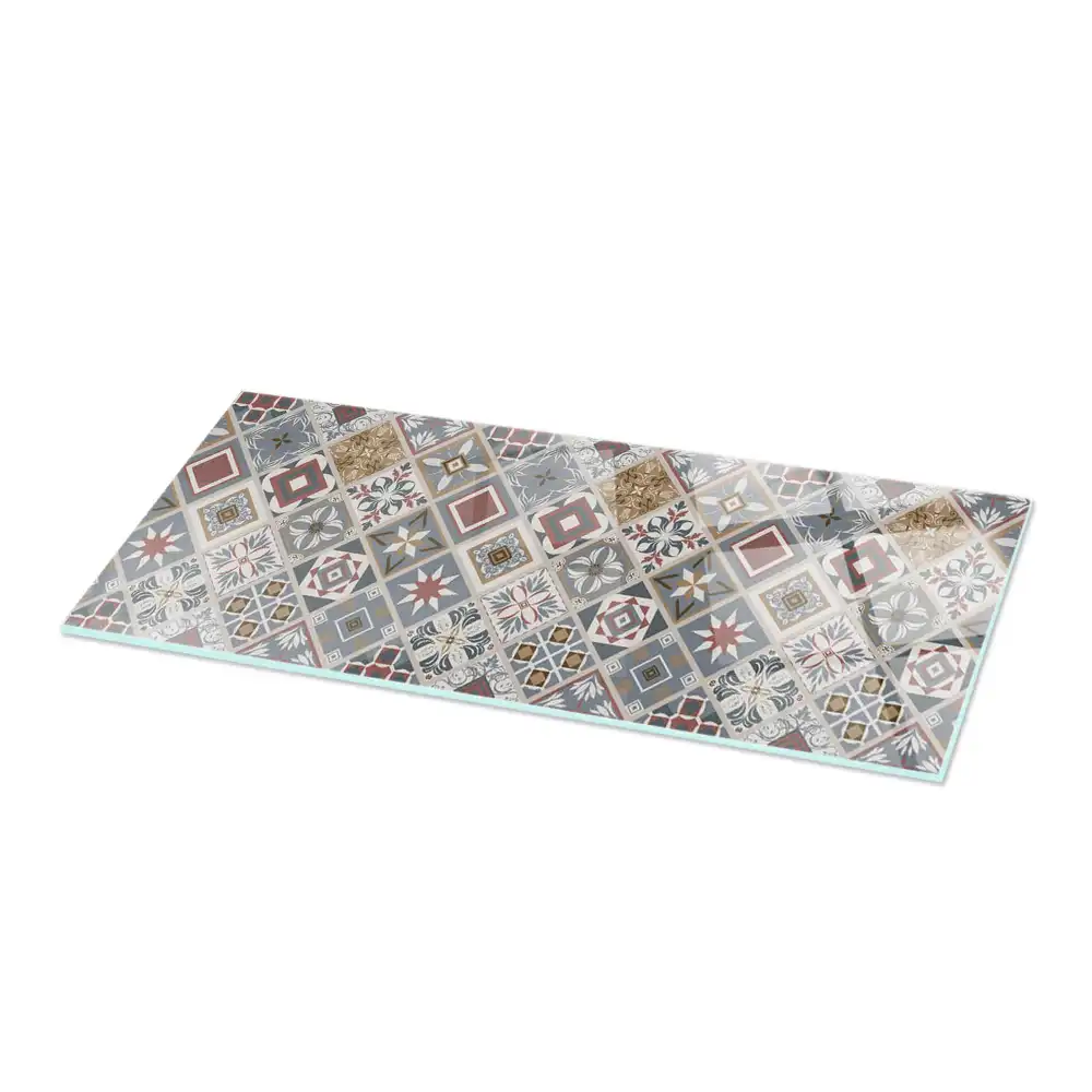 Plateau de table rectangulaire avec décorations en mosaïque