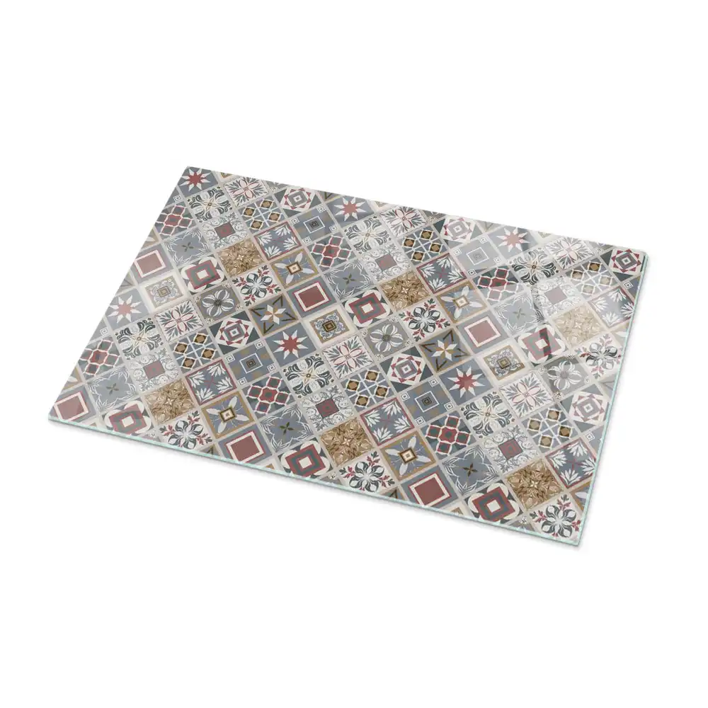 Plateau de table rectangulaire avec décorations en mosaïque