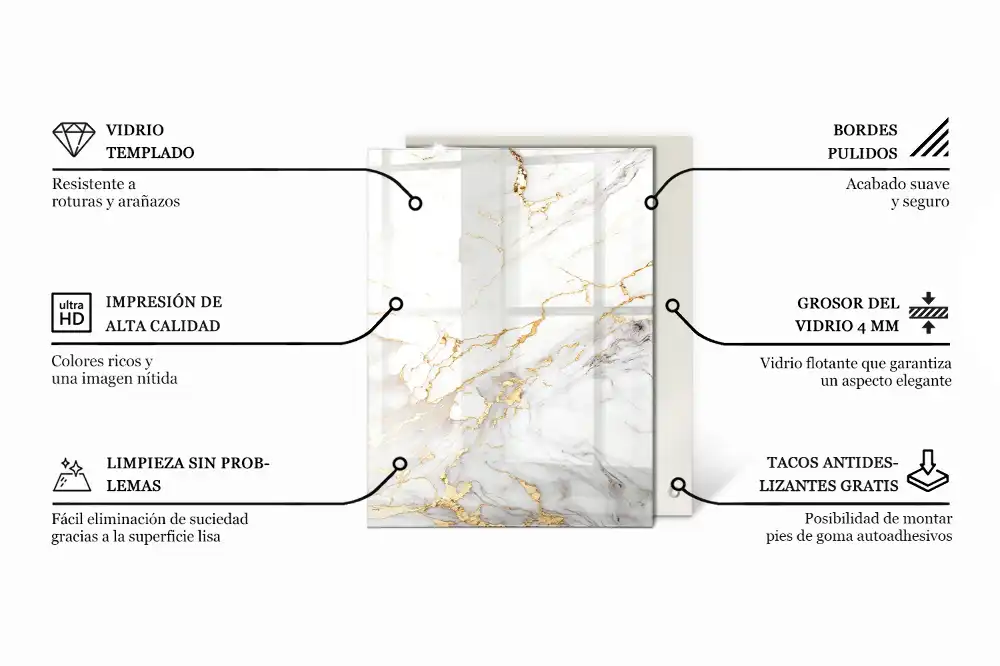 Plateau de table rectangulaire avec décorations en mosaïque