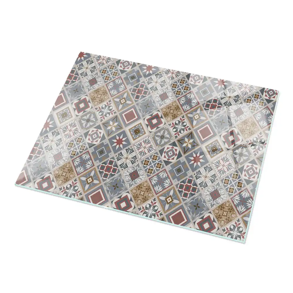Plateau de table rectangulaire avec décorations en mosaïque